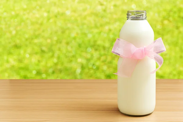 Glass jar of milk — Stock Photo, Image