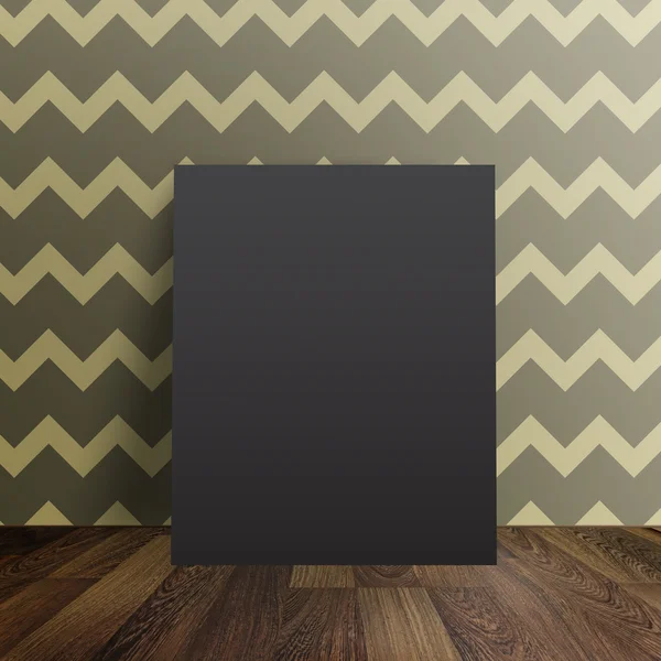 Blank black paper in a room interior — Stock Photo, Image