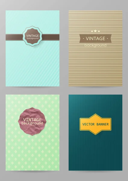 Set brosur dalam gaya vintage. Templat desain vektor. Vint - Stok Vektor