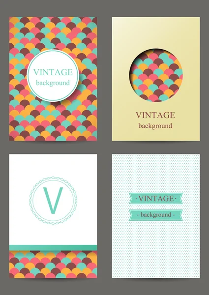 Ensemble de brochures dans un style vintage — Image vectorielle