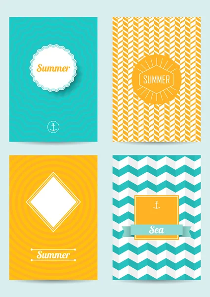 Set di carte estive creative — Vettoriale Stock