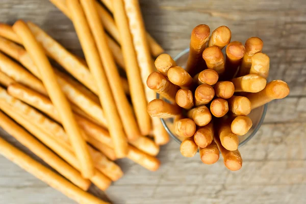 Breadsticks grissini on  table — Stock Photo, Image