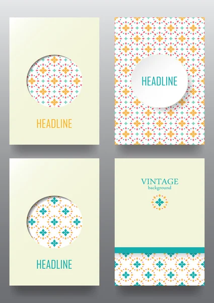 Ensemble de brochures dans un style vintage — Image vectorielle