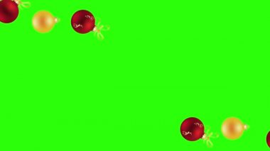 Yeşil ekran kroma tuşunda dekoratif Noel ögeleri animasyon grubu
