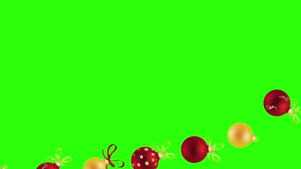 Éléments Décoratifs Noël Groupe Animation Sur Écran Vert Chroma Clé — Video