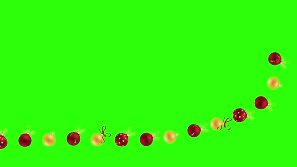 绿色屏幕彩色键上的装饰圣诞元素动画组 — 图库视频影像