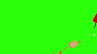 Yemek ögesi araçları, yeşil ekran krom tuş animasyonu