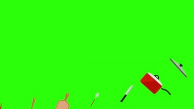 Yemek ögesi araçları, yeşil ekran krom tuş animasyonu