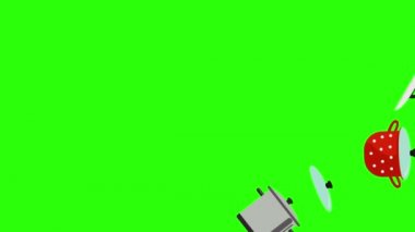 Yemek ögesi araçları, yeşil ekran krom tuş animasyonu