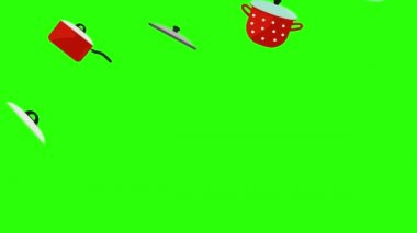 Yemek ögesi araçları, yeşil ekran krom tuş animasyonu