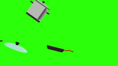 Yemek ögesi araçları, yeşil ekran krom tuş animasyonu
