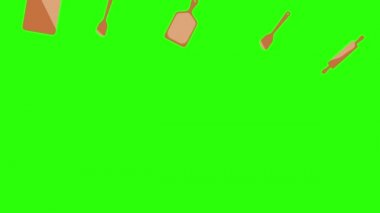 Yemek ögesi araçları, yeşil ekran krom tuş animasyonu