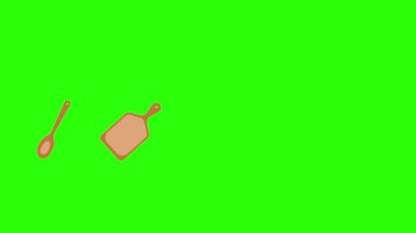 Yemek ögesi araçları, yeşil ekran krom tuş animasyonu
