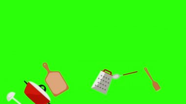 Yemek ögesi araçları, yeşil ekran krom tuş animasyonu