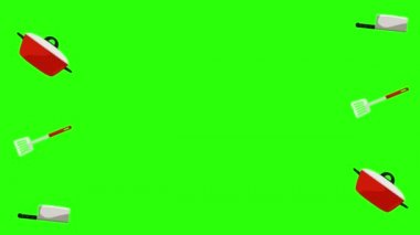 Yemek ögesi araçları, yeşil ekran krom tuş animasyonu