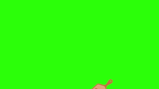 Cooking Item Tools Green Screen Chroma Key Animation — Stock Video