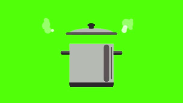 緑の画面のクロマキー フラットデザイン要素上のソーパンアニメーション — ストック動画