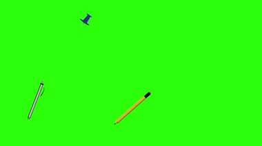 Ofis araçları grup animasyonu, kroma anahtarı, düz tasarım, grafik kaynak ögesi