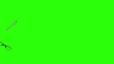 Ofis araçları grup animasyonu, kroma anahtarı, düz tasarım, grafik kaynak ögesi