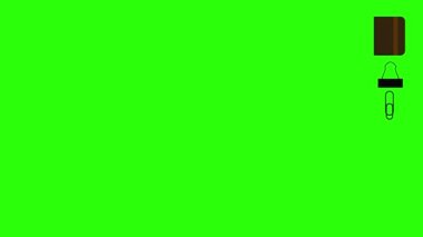 Ofis araçları grup animasyonu, kroma anahtarı, düz tasarım, grafik kaynak ögesi