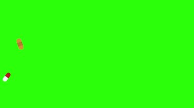 Tıbbi araçlar yeşil ekran kroma anahtarı, grafik kaynak elementler üzerinde canlandırma ayarladı