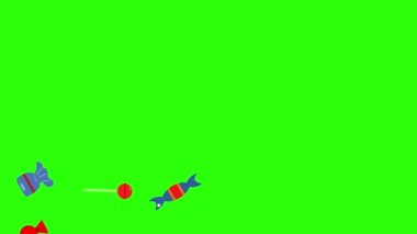 Şekerler grup animasyonu, yeşil ekran krom anahtarı, grafik kaynak elementleri