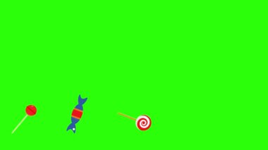 Şekerler grup animasyonu, yeşil ekran krom anahtarı, grafik kaynak elementleri