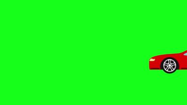 Otomobil animasyonu yeşil ekran kroma anahtarı, düz tasarım ögesi, grafik kaynak