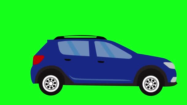 움직이는 자동차 애니메이션그린 스크린 디자인 그래픽 — 비디오