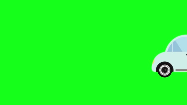 绿色屏幕彩色键移动汽车动画 平面设计元素 图形源 — 图库视频影像