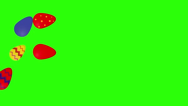 复活节彩蛋动画 绿色屏幕彩色键 图形源 — 图库视频影像