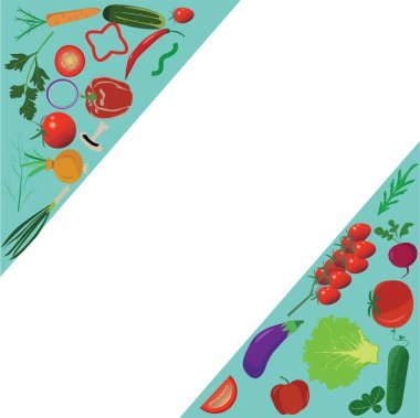 Sebzeler sağlıklı tasarım illüstrasyonu pankartlar, düzenlenebilir renkler ve her boyuta göre ölçeklenebilir