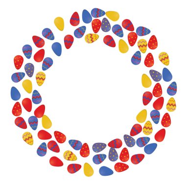 Paskalya renkli yumurtalar kapaklar için tasarım çizimi, metin ekle, ölçeklenebilir vektör