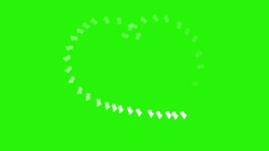 Kısa çizgi ve şekil canlandırma efektleri yeşil ekran krom anahtarı üzerinde