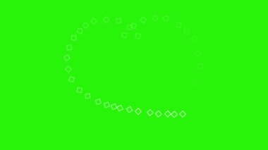 Kısa çizgi ve şekil canlandırma efektleri yeşil ekran krom anahtarı üzerinde