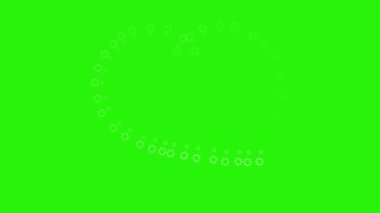 Kısa çizgi ve şekil canlandırma efektleri yeşil ekran krom anahtarı üzerinde