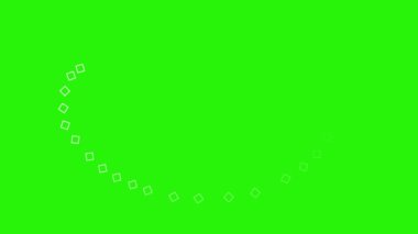 Kısa çizgi ve şekil canlandırma efektleri yeşil ekran krom anahtarı üzerinde