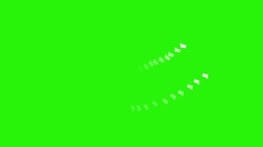 Kısa çizgi ve şekil canlandırma efektleri yeşil ekran krom anahtarı üzerinde