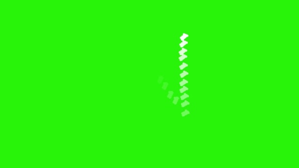 短いラインと緑の画面クロマキー上のアニメーション効果要素の形状 — ストック動画
