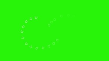 Kısa çizgi ve şekil canlandırma efektleri yeşil ekran krom anahtarı üzerinde