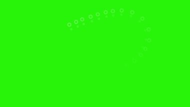Kısa çizgi ve şekil canlandırma efektleri yeşil ekran krom anahtarı üzerinde