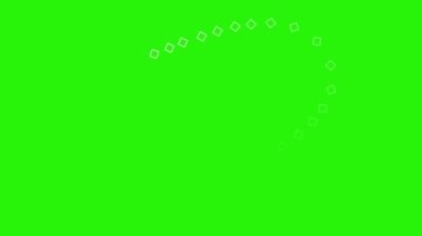 Kısa çizgi ve şekil canlandırma efektleri yeşil ekran krom anahtarı üzerinde
