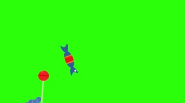 Yeşil ekran kroma tuşunda hareket şekerlerini durdur grup animasyonu