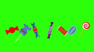 Yeşil ekran kroma tuşunda hareket şekerlerini durdur grup animasyonu