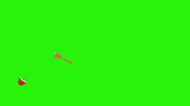 Pişirme araçlarının animasyonu, yeşil ekran, kroma anahtar grafik kaynak elementleri