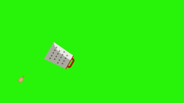 Анімація Інструментів Приготування Їжі Зелений Екран Елементи Графічного Джерела Ключа — стокове відео