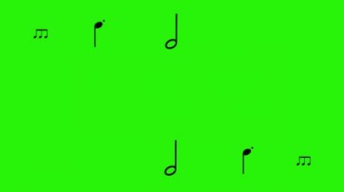 Müzik notaları yeşil ekran kroma tuşundaki canlandırma ögelerini işaretler