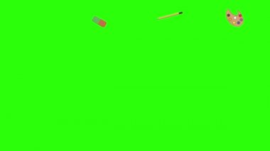 Okula geri dönüş ögeleri yeşil ekran kroma anahtarı üzerinde canlandırma ögeleri, grafik kaynağı