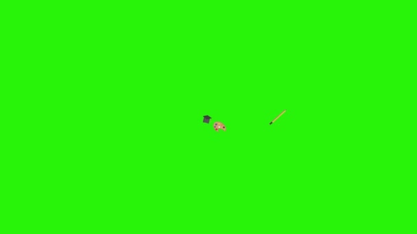 Powrót Elementów Szkolnych Elementy Animacji Zielonym Ekranie Chroma Key Źródło — Wideo stockowe