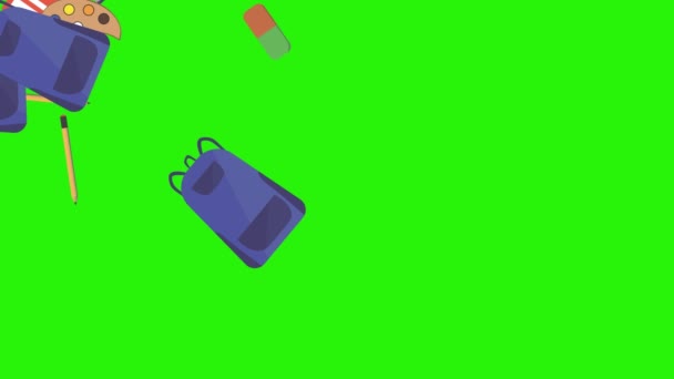 éléments de retour à l'école éléments d'animation sur écran vert chroma clé, source graphique